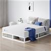 Avenco Struttura Letto Matrimoniale 140x190cm Telaio del Letto della Piattaforma con Doghe in Legno, Base del Materasso, Montaggio Facile, Bianco