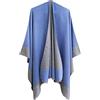 JINZIJINYU JYLJLL Poncho E Mantelle Fatti A Maglia Da Donna Sciarpa Primavera Autunno E Inverno Donna Mantello Cotone Tinta Unita Scialle Spaccato Sh1 02 Blu 150X130Cm