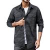 Generisch Camicia da uomo a maniche lunghe, slim fit, alla moda, casual, in cotone, a maniche lunghe, casual, per attività all'aria aperta, in lino, grigio., L