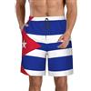 MDATT Pantaloncini da uomo con bandiera cubana casual in vita con coulisse estivi da spiaggia pantaloncini da allenamento con 3 tasche, bianco, XXX-Large