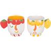 Villa d'Este Home Tivoli 1996 Set 2 Mug 350 ml in ceramica, face design, Fruit Life