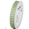 Halbach Seidenbänder Vichy Nastro per confezioni regalo, 15 mm, colore: verde muschio a quadri, per celebrazioni