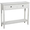 DRW Console Mobile Tavolo di Ingresso con 2 cassetti in Legno Bianco Rotto 90 x 28 x 75 cm, Medidas: 90x28x75cm