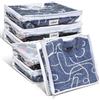 Hoolerry 6 sacchetti trasparenti con cerniera per maglioni, in plastica PVC, per coperte, vestiti, armadi, trapunte, cuscini, lenzuola, organizer con cerniera ed etichetta (36,5 x 30,5 x 8,1 cm)