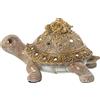 DRW Figura di una tartaruga in resina in marrone e oro 20x14x12cm