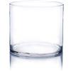 WGVI WGV Vaso cilindrico, larghezza aperta 15,2 cm, altezza 15,2 cm, contenitore floreale in vetro trasparente, portacandele per centrotavola di nozze, eventi di festa, decorazione per casa e ufficio, 1