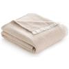Todocama - Coperta in cotone extra morbida con motivo a righe, copriletto multiuso quattro stagioni per divano, letto, federa decorativa e coperta in pile, (beige sabbia, 120 x 180 cm)