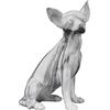 DRW Figura di un cane seduto in resina finitura marmo 15x13x26cm