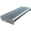 F & R Scala in metallo, 800 x 240 mm, zincata con viti, per scale esterne, in acciaio zincato a caldo, antiscivolo, robusta e durevole + set di 4 pezzi.