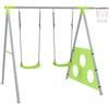 DecHome Gioco per Bambini con Altalena,Canestro e Porta da Calcio Verde/Grigio