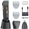 Scttomon Body Trimmer per gli uomini, Ball Pubic Hair Trimmer, Body Foil Rasoio Rasoio Naso Ear Impermeabile Wet/Dry Groomer Display LED