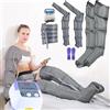 Generic Pressoterapia per Casa per gambe e addome, Massaggiatore Elettrico a Compressione d'Aria, 6 Camere D'aria Pressoterapia Linfodrenaggio Con Funzione Di Cronometraggio, Grigio