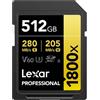 Lexar SDXC 512GB Gold Series 1800x V60 UHS-II - Classe 10 U3 R280/W205