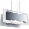 Baraldi TRISIA Cappa isola sospesa 90 x 43 cm - Inox e Vetro Bianco - 800 m³/h - Pulsantiera Elettronica - Design Moderno con LED - 01TRSAP090STW80