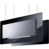 Baraldi TRISIA Cappa isola sospesa 90 x 43 cm - Inox e Vetro Nero - 800 m³/h - Pulsantiera Elettronica - Design Moderno con LED - 01TRSAP090STB80