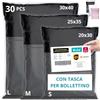 EMBALLAX - 30 Buste per Spedizioni Vinted CON TASCA PER BOLLETTINO - Taglie S/M/L - NON TRANSPARENTI/ULTRA-RESISTENTI - Sacchetti Spedizione in Plastica - Pacchi per Spedizioni Postali - Scatola