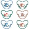NIP, set di 6 ciucci, in silicone con anello di misura 3 (18-32 mesi), privi di BPA, realizzati in Germania