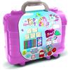 Multiprint Valigetta Travel Set Unicorns, Made in Italy, Album da Colorare, con Puzzle e Matite, Set Timbrini Bimbi, in Legno e Gomma Naturale, Inchiostro Lavabile Atossico, Idea Regalo