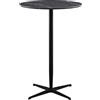 Brigros WeHome - Tavolo Alto Da Bar Moderno In Legno, Tavolino Rotondo ⌀70 Cm, Design Elegante Per Interni Ed Esterni, Base A Stella E Gamba A Colonna Robusta, Effetto Marmo (Grigio Scuro)