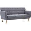 vidaXL Divano a 3 Posti Imbottito Stoffa 172x70x82cm Grigio Chiaro Sofà Canapé