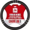 +PWR Car Parts Coprivolante Modello Chromeline Nero Universale per volanti di auto da 37 a 39 cm. Antiscivolo. Realizzato al 100% in PVC di alta qualità.