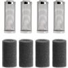 Pitertul 4 pezzi 12 mm in acciaio inox filtro per acquario, cestino di ingresso in rete gamberetti guardia per acquario acquario acquario pesce gamberetti con spugna filtro filtro protezione copertura