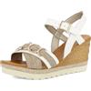 inblu Sandali Donna Catena e Cinturino Regolabile con Fibbia, Zeppa 8,5cm, Bianco, 37 EU