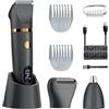 Scttomon Body Trimmer per gli uomini, Ball Pubic Hair Trimmer, Body Foil Rasoio Rasoio Naso Ear Impermeabile Wet/Dry Groomer Display LED