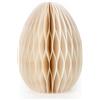 Logbuch-Verlag Decorazione Uovo di Pasqua: Uovo di Pasqua in Carta, da Tavolo e Composizione Pasquale, da Interno, Beige, Moderna, Figure Honeycomb, Figura Decorativa Primaverile, 15 cm