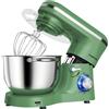 Aumate Impastatrice Planetaria, Impastatrice Professionale 6,2 Litri 1400W, Impastatrice Pizza con Uncino Impastatore, Mescolatore e Frusta Sbattitrice, 6 Velocità Food Mixer (Verde Oliva, 6.2 Litri)