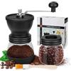 Windfromort Macina Caffè - Macinacaffè Manuale, Acciaio Inossidabile e Vetro, Con Macine in Ceramica Regolabili, Facile da Pulire, Ideale per Caffè, Espresso, French Press e Pour Over