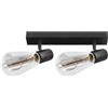 Miratic Lampadario con Faretti Orientabili E27 Max.60W (lampadine non incluse) Faretti Binario Soffitto Applique da Soffitto Colore Nero Ideale per Camera da Letto Salotto o Corridoio IP20 (2x60W)