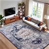 Calore Tappeti Salotto Vintage a Pelo Corto Morbido Tappeto Antiscivolo, Tappeto Chic per Soggiorno Camera da Letto Sala da Pranzo (200 x 300 cm, Retro-Blu Navy)