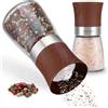 Zolmer® Macina sale e pepe effetto legno, set da 2 pezzi, macinapepe legno grande con meccanismo in ceramica, saliera ricaricabile in vetro e legno, regolabile manualmente
