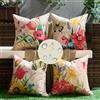 DecorMommt Cuscini da Esterno 40x40 all'Aperto Copricuscini Impermeabile Federe per Cuscino Farfalla Verde Fiore Decorativi in Poliestere Cuscini in Lino per Divano Sedie Picnic Camera da Letto