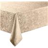 DecoHomeTextil Heimtextilmanufaktur Tovaglia di alta qualità con bordo bordato Harmony Champagne rotonda, 160 x 220 cm, facile da pulire