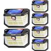 TECKNET Luci Solari Esterno, 231 Faretti Solari a Led da Esterno, 300° Super Luminoso, 3 Modalità con Sensore di Movimento, Lampada da Parete Impermeabile IP65 per Giardino, Patio e Garage - 6 Pezzi