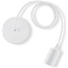 Vecys E27 Bianco Lampada a Sospensione in Metallo, Portalampada a Sospensione con Cavo da 100 cm e Anello Vite, Porta Lampada da Soffitto per Bar, Caffetteria,Casa, Hotel(1 Pezzi)