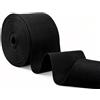 LABUYI 1 Rotolo Elastica Banda 5m×5cm,Elastico per Cucito,Elastico per Pantaloni,Fettuccia Elastica,Elastico per Cucire,Fascia Elastici Piatto Cucito Nastro,per Vestiti,Pantaloni,Elastico Nero