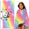 FEELJAM Telo mare unicorno 70 x 140 cm, telo da spiaggia per bambini, coperta da spiaggia senza sabbia, Teli mare