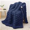 Viviland Coperta a maglia grossa, morbida coperta a maglia grossa, coperta a maglia grossa, comoda coperta a maglia a trecce, 100% lana lavorata a mano, all'uncinetto, in lana dicke, per divano letto, tessuto