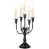 Sziqiqi Candelabro Portacandele a 5 Bracci Vintage, 29,5cm Candeliere Metallo per Halloween Tavolo da Pranzo Camino Mantello Decor, Nero