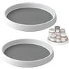 lcvtos 2 Pezzi Piatto Girevole, Piatto Girevole a 360°, Vassoio Rotondo Stabile Antiscivolo per Spezie per Frigorifero, Cucina, Bagno, Cassettiera, Portaspezie e Molto Altro (24,5 cm)