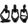 Tibeoyad 3 statuette decorative per pensatore, statua astratta, scultura in resina, per soggiorno, libreria, camera da letto, ufficio, 3 pezzi