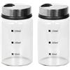 Disnace 2 Barattoli Portaspezie Vetro,Borosilicato per Spezie,Barattoli per Spezie con Coperchio Girevole,Barattoli Spezie per Cucina,Contenitori Spezie per Cucina (150ml)
