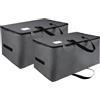 IHOMAGIC Set di 2 Grandi Contenitori Sottoletto, 105L Versatile Contenitori per Armadio Salvaspazio, Scatole Sotto Letto Contenitore con Manico, Borsa Portaoggetti per Federa, Coperta, Grigio Scuro