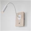 Alpinaluz Applique da parete LED bianco caldo 3 W con faretto bianco flessibile, porte di ricarica USB e Type C - effetto legno - interruttore integrato