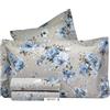 Riad Arredo Set Lenzuola Letto Matrimoniale in Prezioso 100% Cotone Percalle - Completo Letto Lenzuola Sotto con Elastico Perimetrale | Lenzuola da Sopra | 2 federe con Volant (Santorini Blue)
