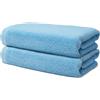 Ôhm Set di 2 Asciugamani Viso 50x100 cm | Piccoli Teli de Doccia per Ospiti e Mani | 100% Cotone | Spugna Morbido e Assorbente | 500g/m2 | Hotel e B&B | Oeko-TEX | Ôhm | Blu chiaro