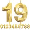 LFWZRY 19° Candele di compleanno, Compleanno Candele Torta Oro, Candela numero 19, 3D Candele con numeri da 5cm, Compleanno Torta Topper Decorazione per Feste di Compleanno Matrimonio Anniversario